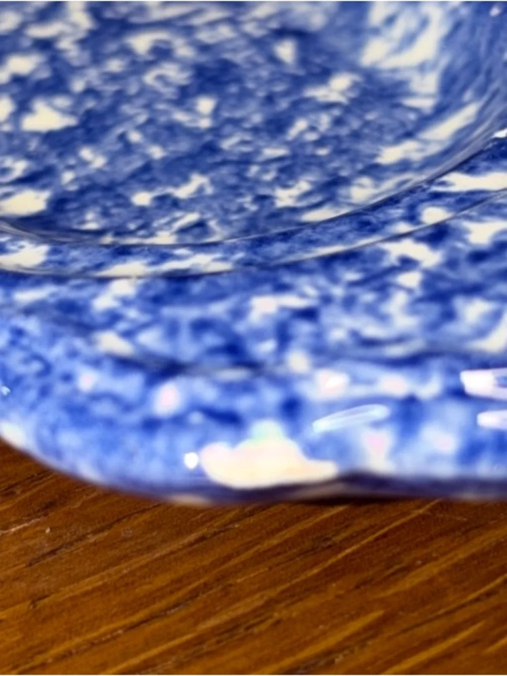 Molly Dallas Splatterware Butter Dish Blue With An Orange Sheep Signed